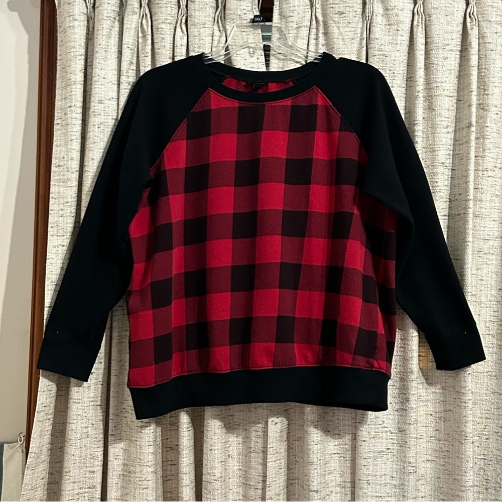 Torrid Red & Black Buffalo Plaid Cozy Fleece Sweatshirt - 2X